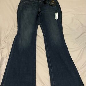 14L Lee Dark Blue Flare Jeans - Women's Wide Leg